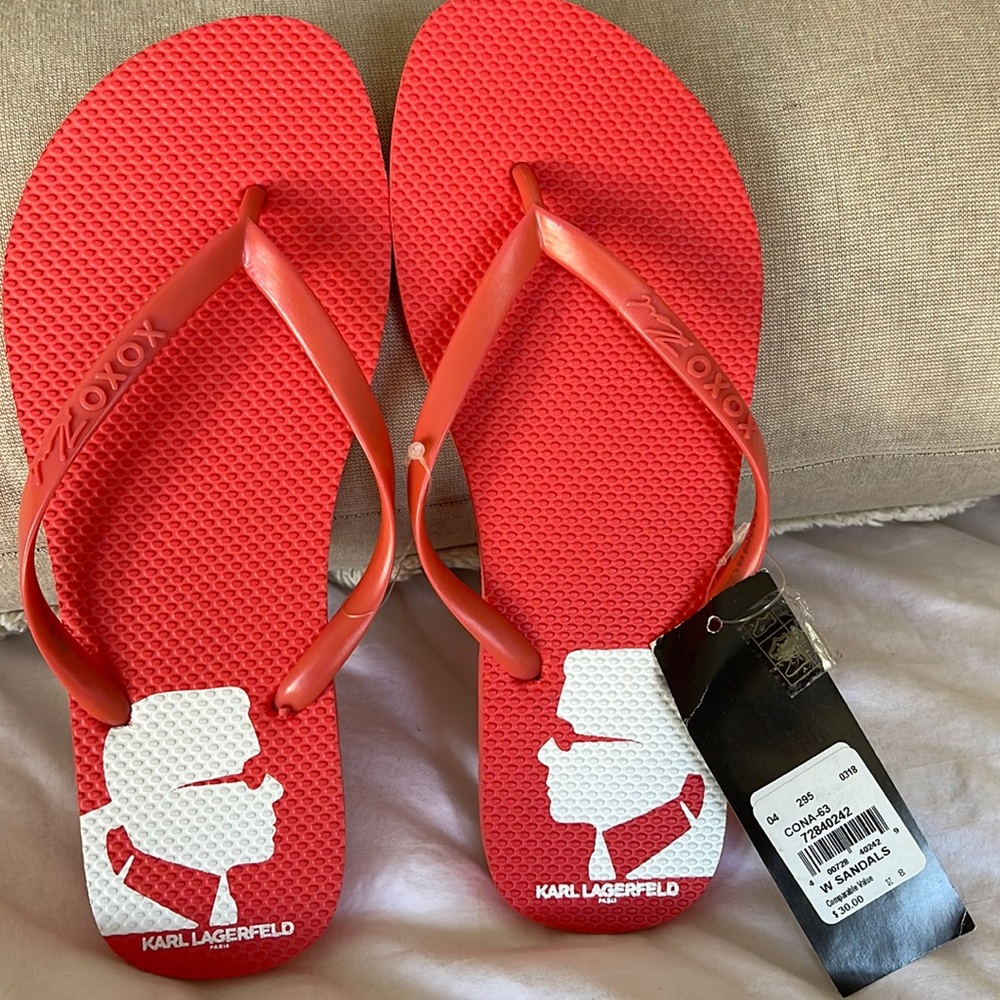 NWT Karl  Lagerfeld flip-flops